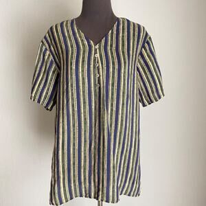 Melrose Studio Shirt Silk striped grandma preppy size Medium‎